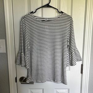 New Old Navy Size Medium Striped 3/4 Sleeve Top
